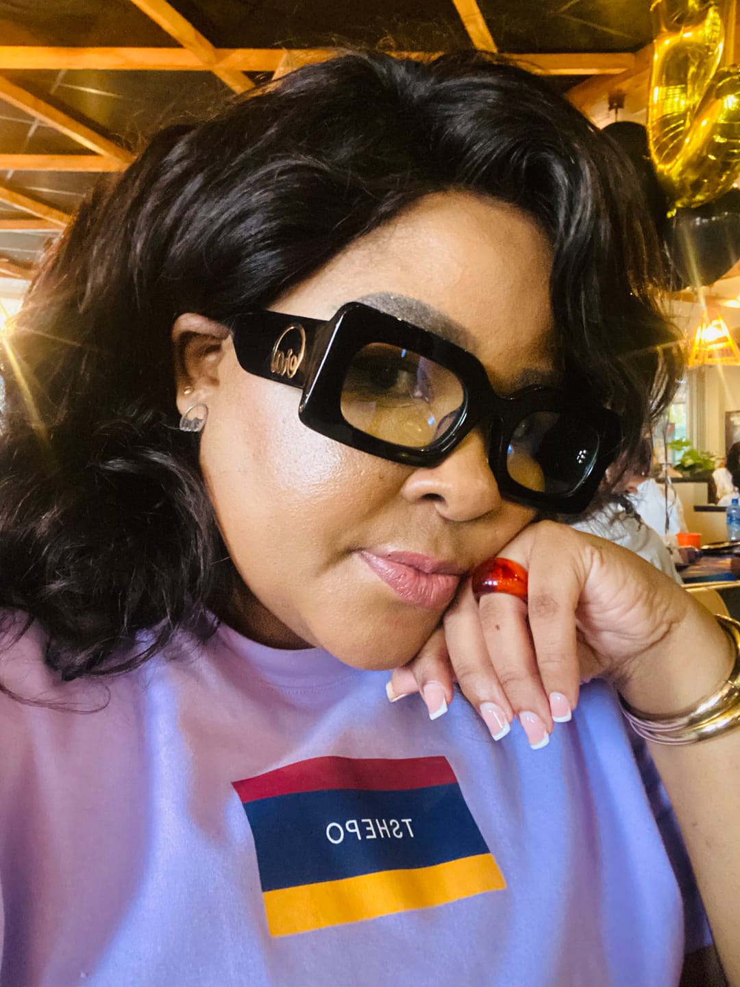 Customer photo review of Era Clear Lens Empire Sunglasses