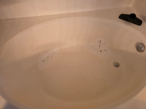 Customer photo review of Floor Crack Repair - Tub and Shower Repair Kit