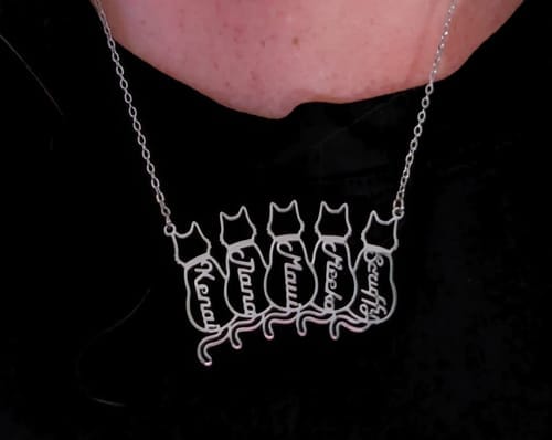 Customer photo review of Collar personalizado con nombre de gato