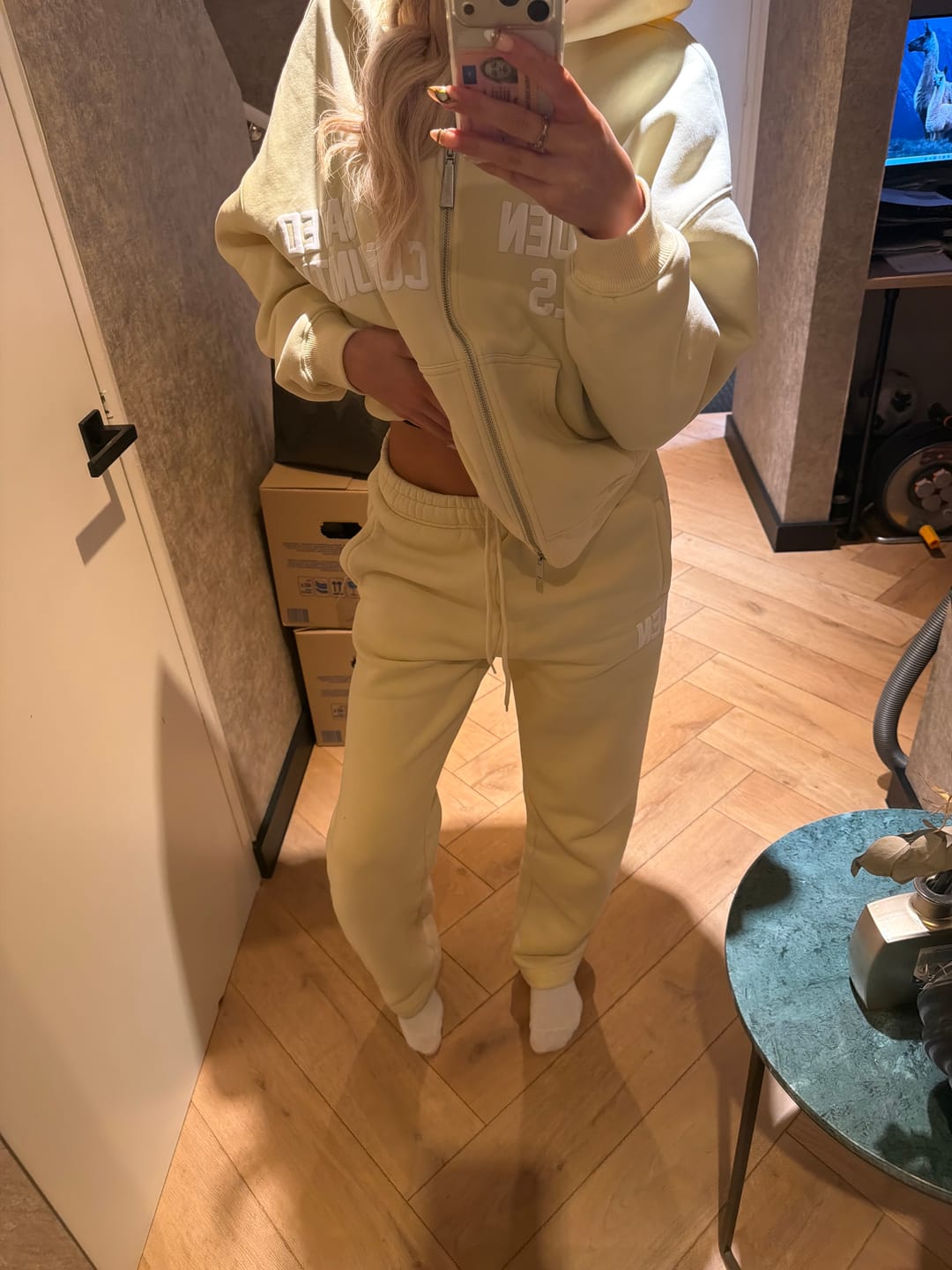 Customer photo review of GATED COMMUNITY ZIP HOODIE BUTTER YELLOW