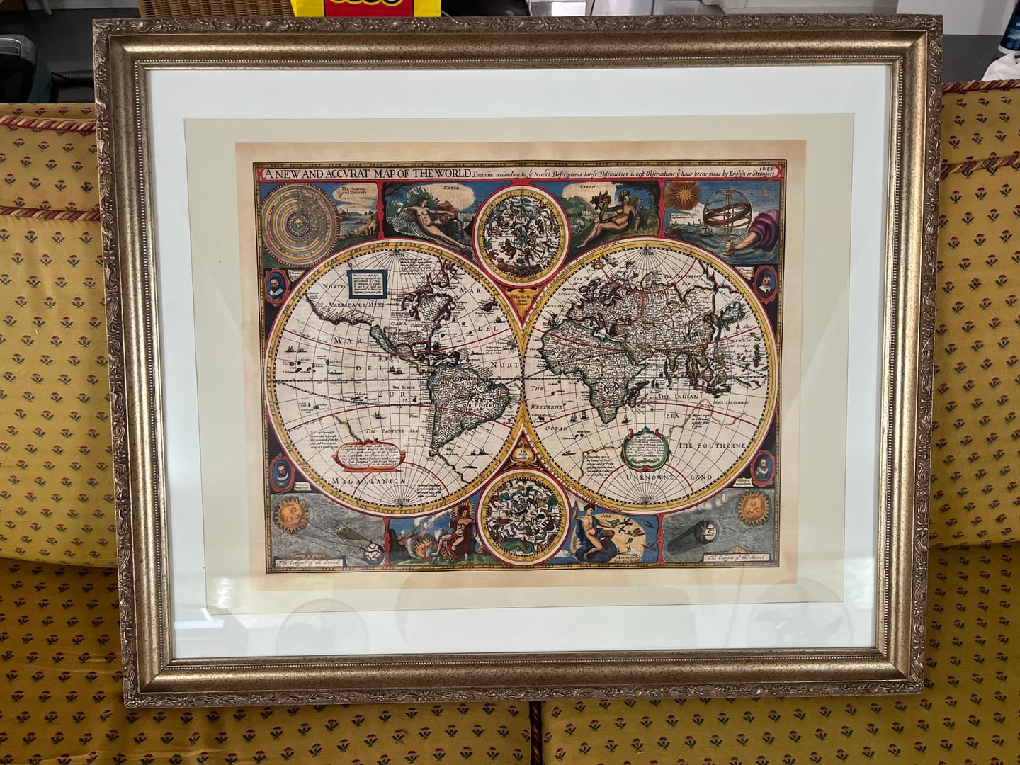 Customer photo review of Old World Map from 1651 by John Speed - Rare Colour Vintage Wall Art