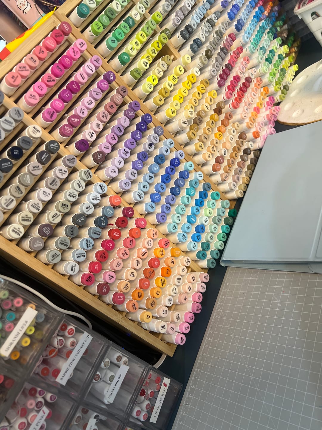 Customer photo review of Ohuhu Bamboo Marker Organizer (Brazil Domestic Shipping)