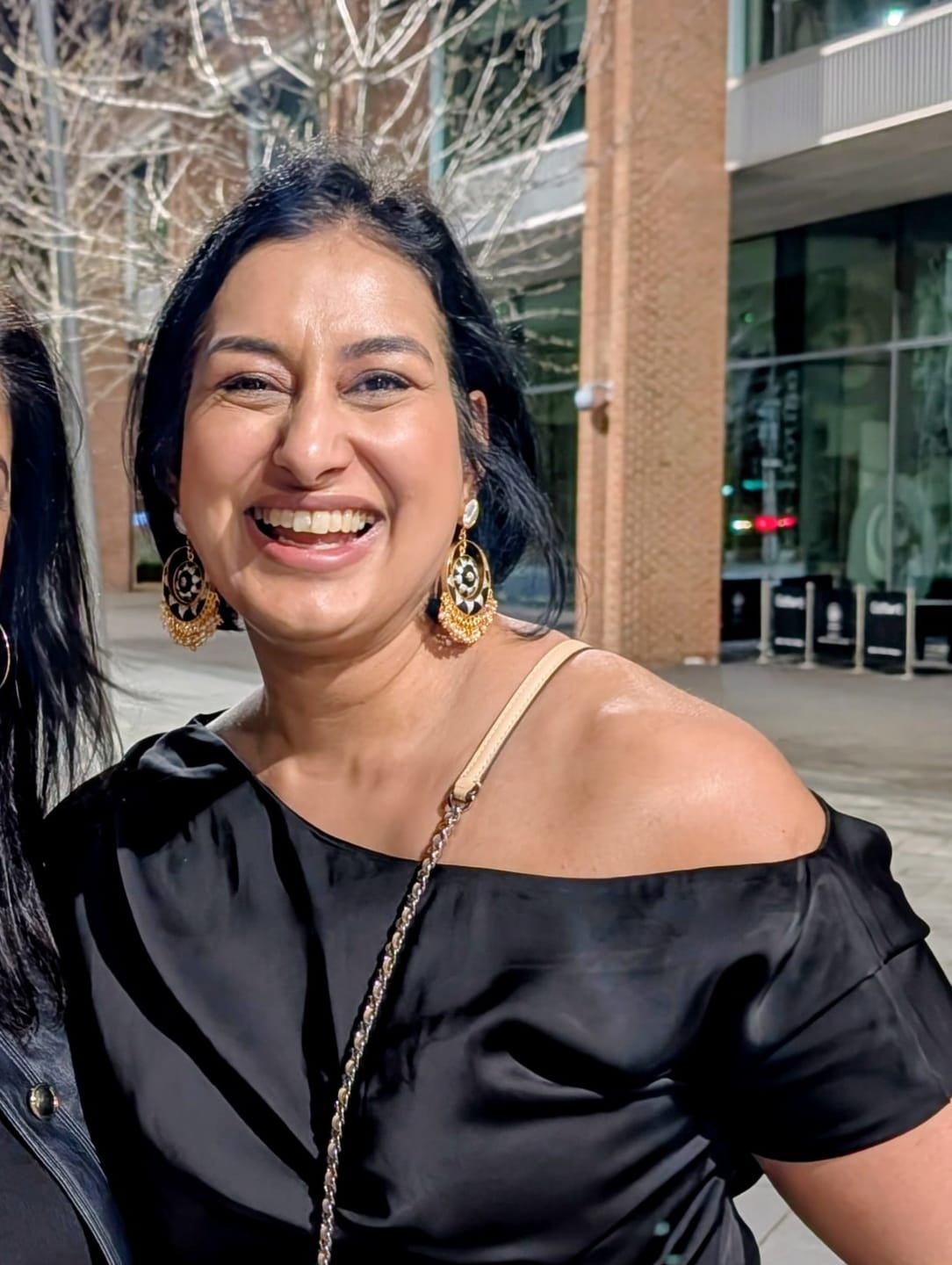 Customer photo review of Monochrome Chandbali Earrings