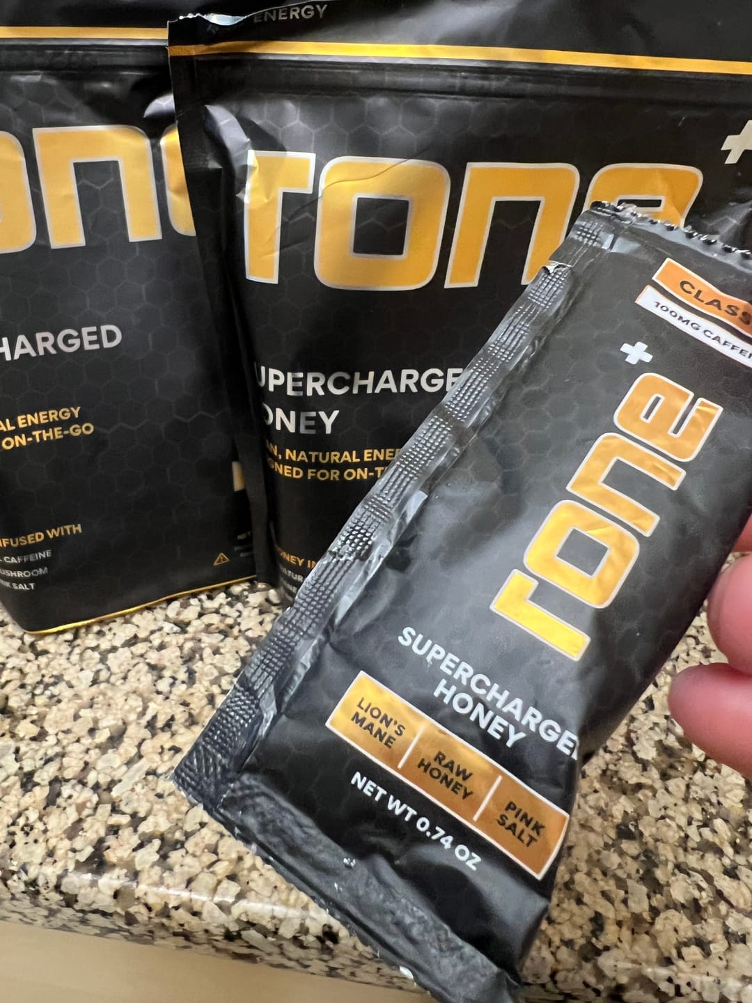 Customer photo review of 100mg Caffeine - Classic - SuperCharged Honey (20-Pack)