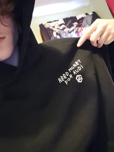 Customer photo review of Need Money For Audi Hoodie- Black