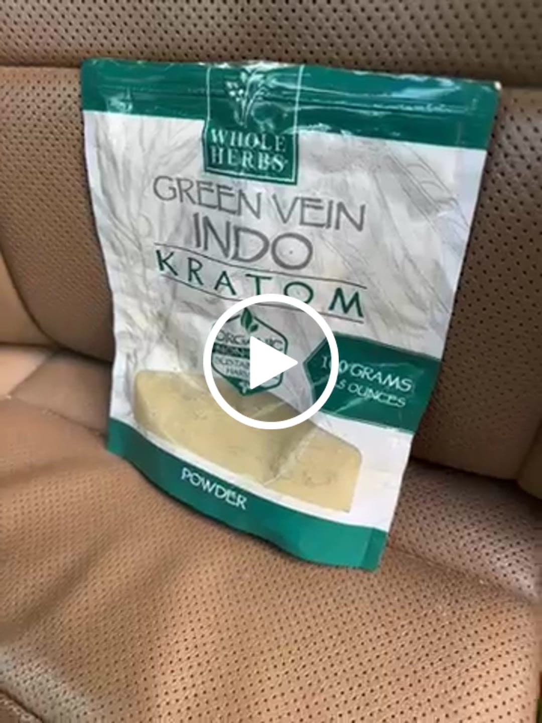 Customer video review of Whole Herbs Green Vein Indo Kratom Powder