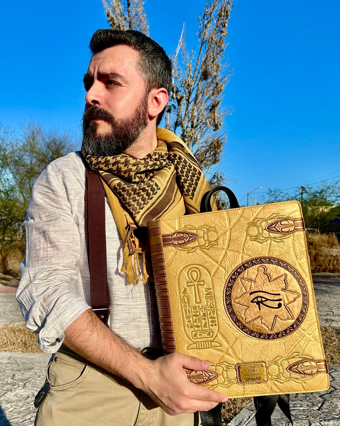 Customer photo review of Loungefly Universal The Mummy Book of the Living Mid-Size Backpack