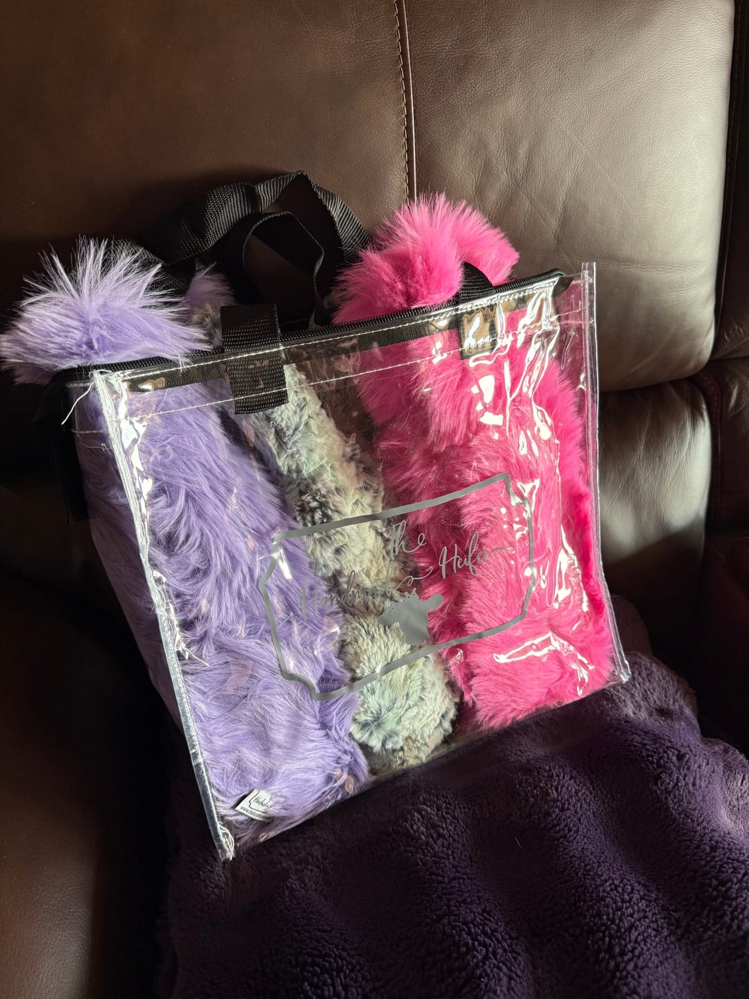 Customer photo review of The Handmade Heifer Clear Tote Bag