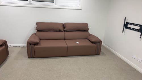 Customer photo review of Chocolate 2.3M 2.5 Seat Fully Electric Reclining Sofa Bed  - Leather