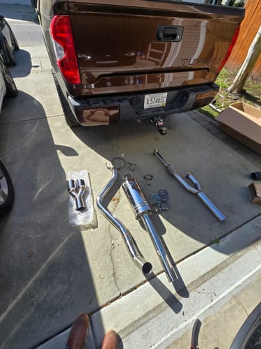 Customer photo review of 2016-21 Toyota Tundra Slant-Cut Cat-Back Exhaust System