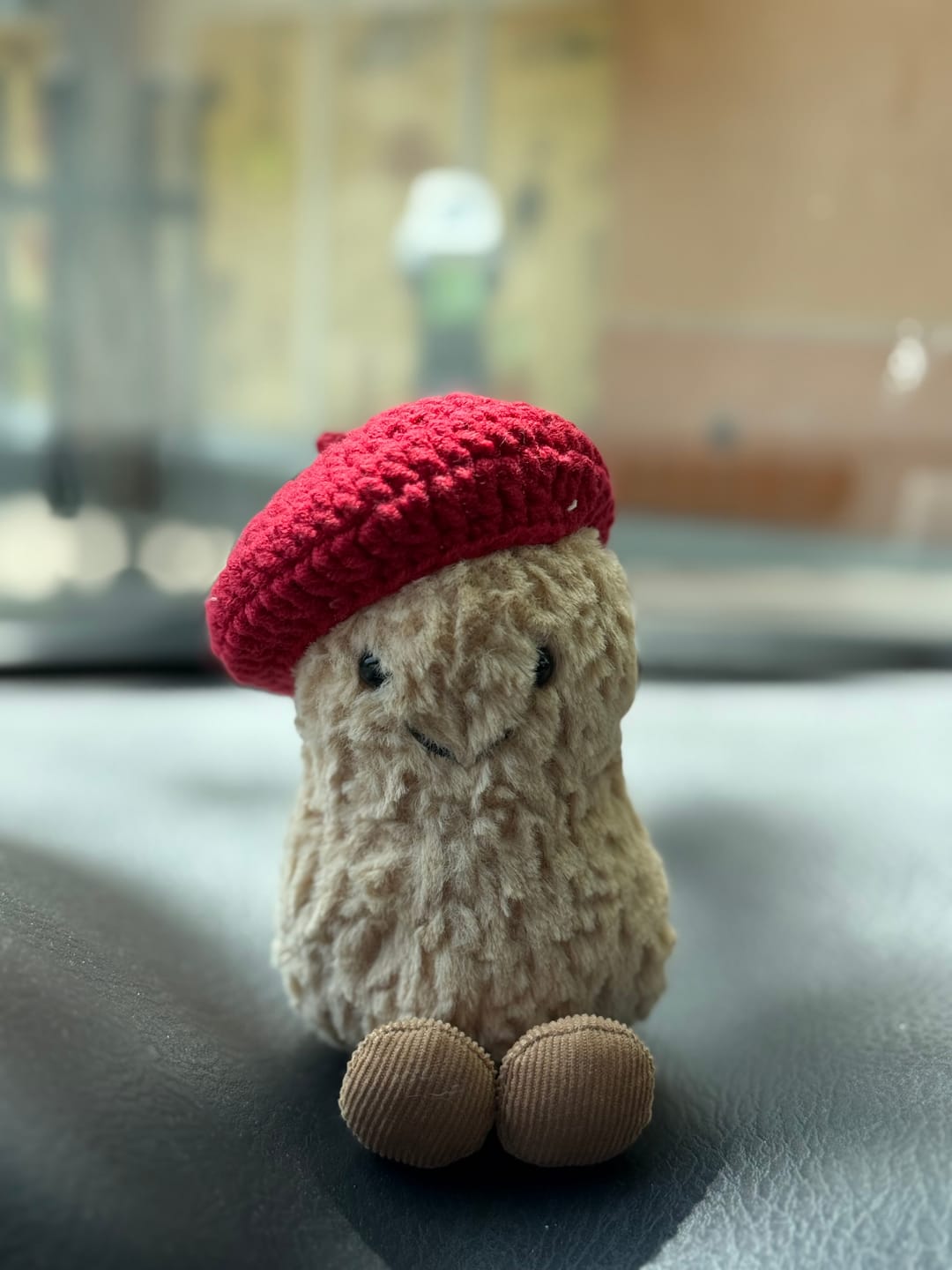 Customer photo review of Crochet Beret for Jellycat Amuseables Peanut