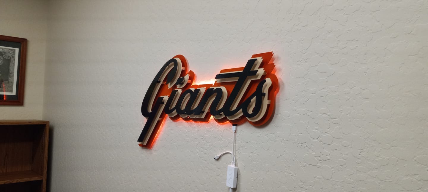Customer photo review of San Francisco Giants Script 3D Vintage Metal Wall Art