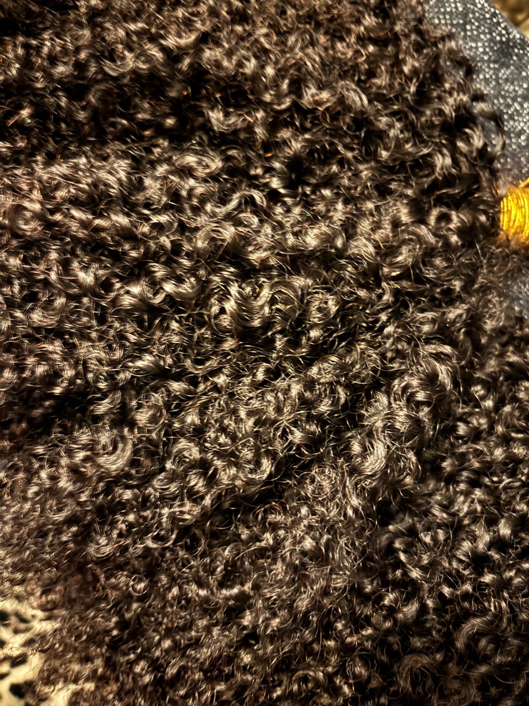 Customer photo review of Double Drawn Burmese Multi-Textured Kinky Curly Human Braiding Hair