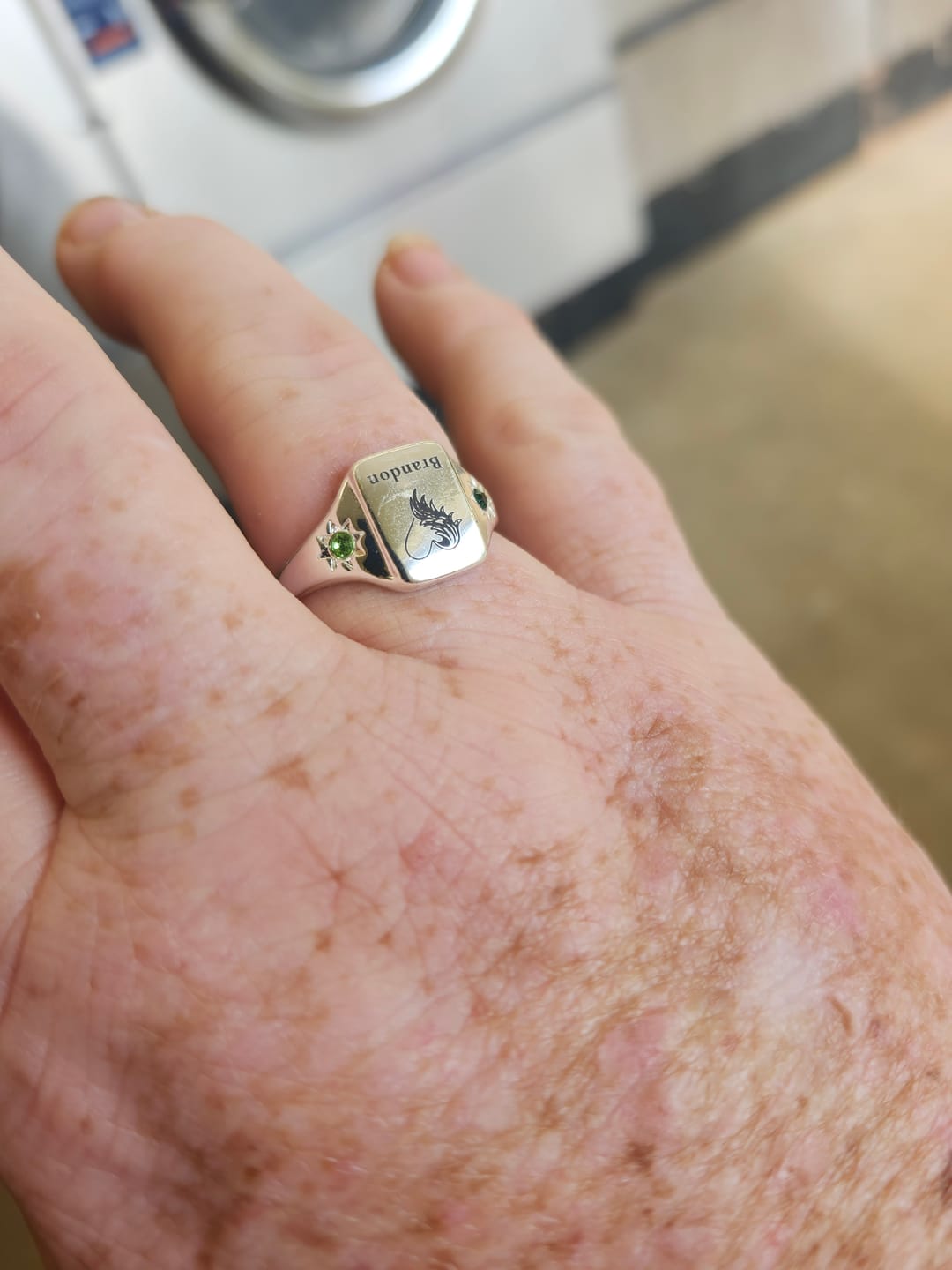 Customer photo review of I Will Carry You With Me Until I See You Again - Personalized Memorial Birthstone Ring