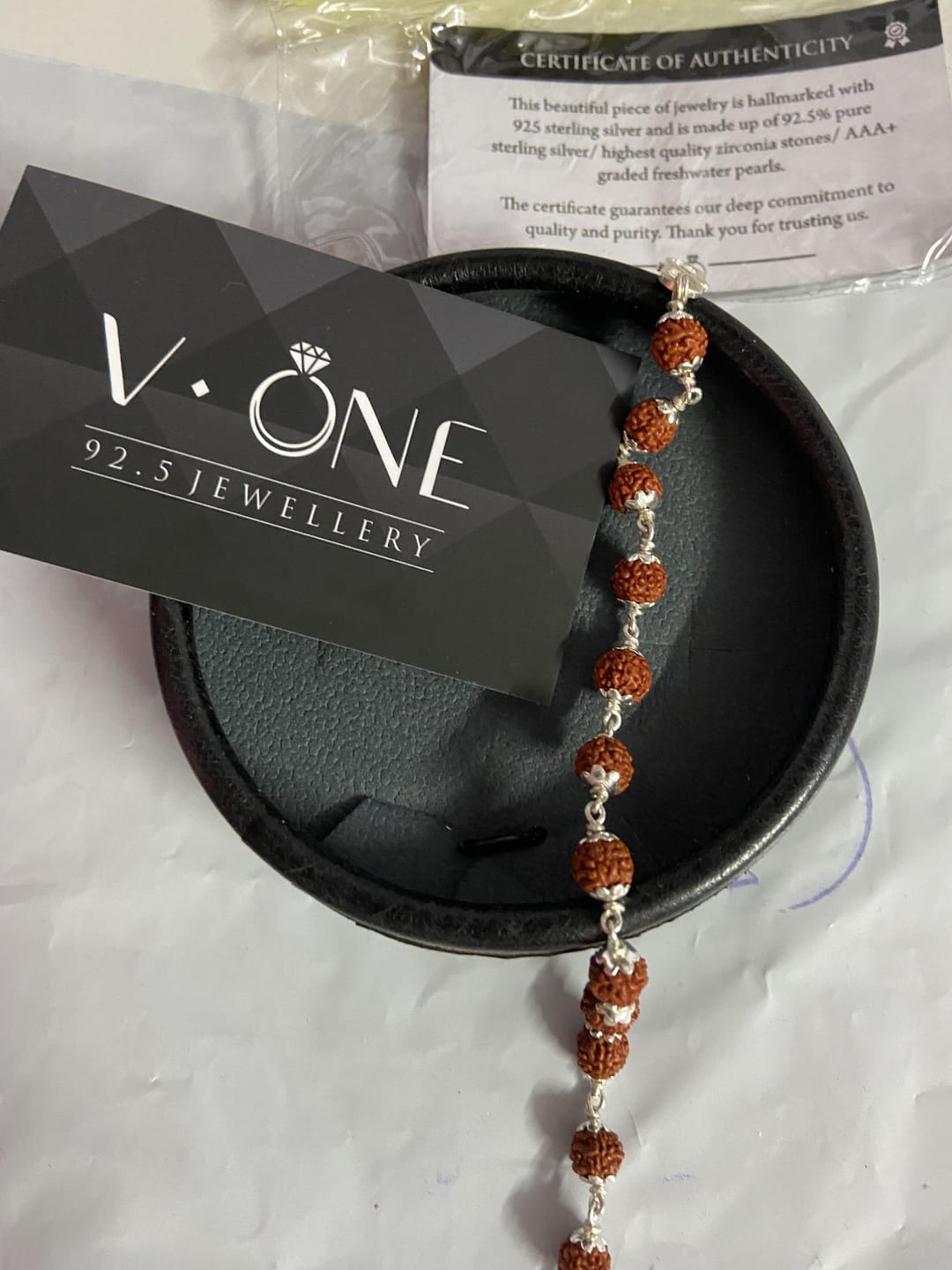 Customer photo review of Silver Rudraksha Bracelet