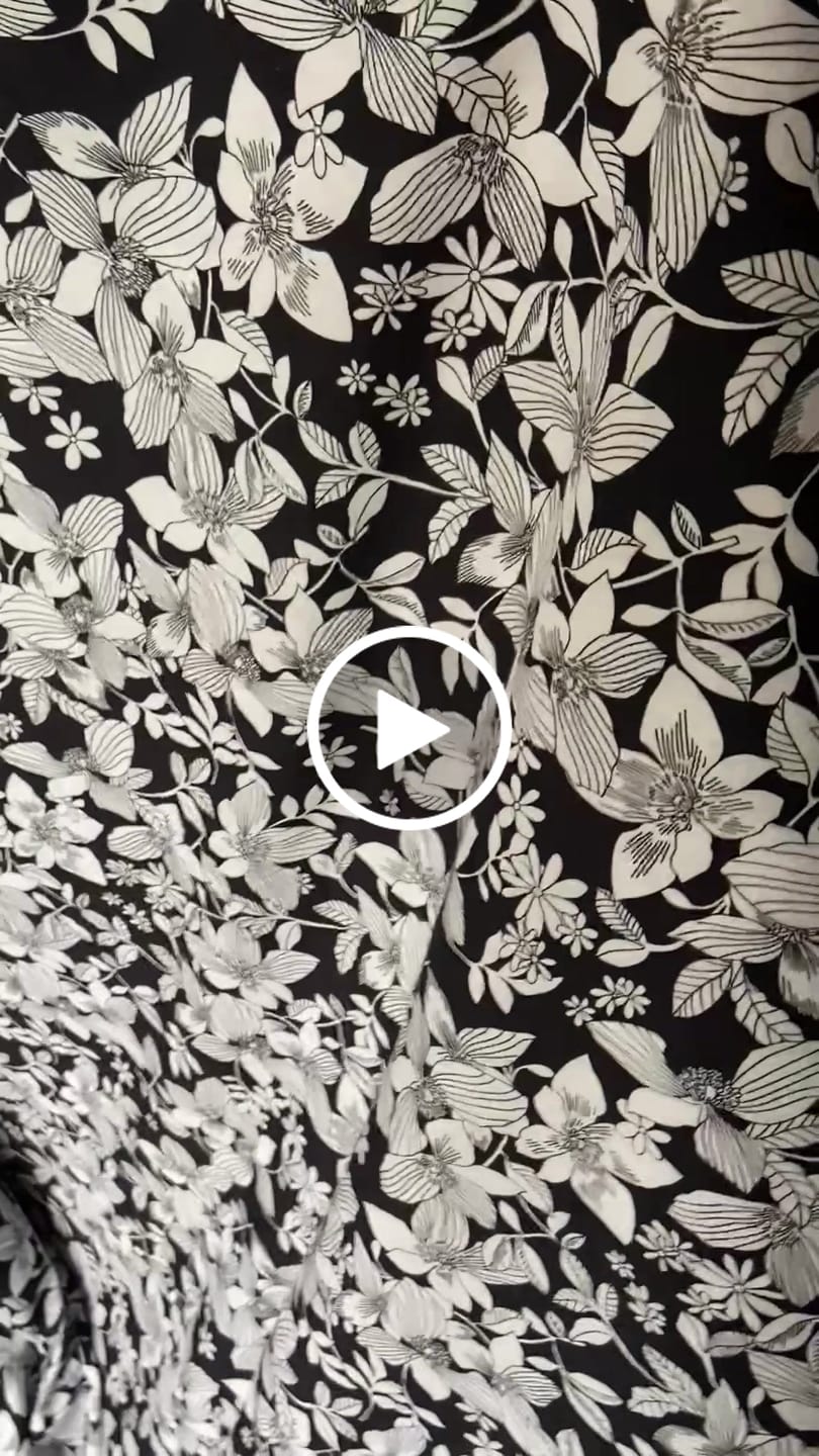 Customer video review of Large Sketched Flowers Cotton Poplin Fabric