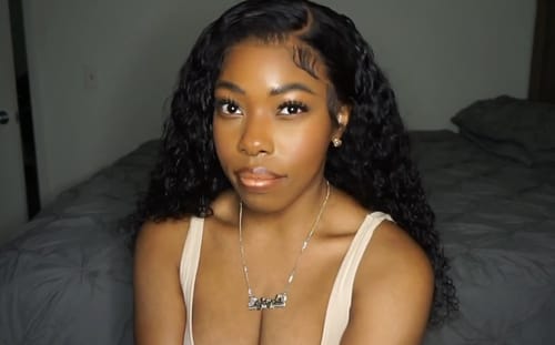 Customer photo review of 4C Edges | Luvwin 180% Density Water Wave Kinky Edges  Free Parting Undetectable Lace Front Wig | Afro Inspired