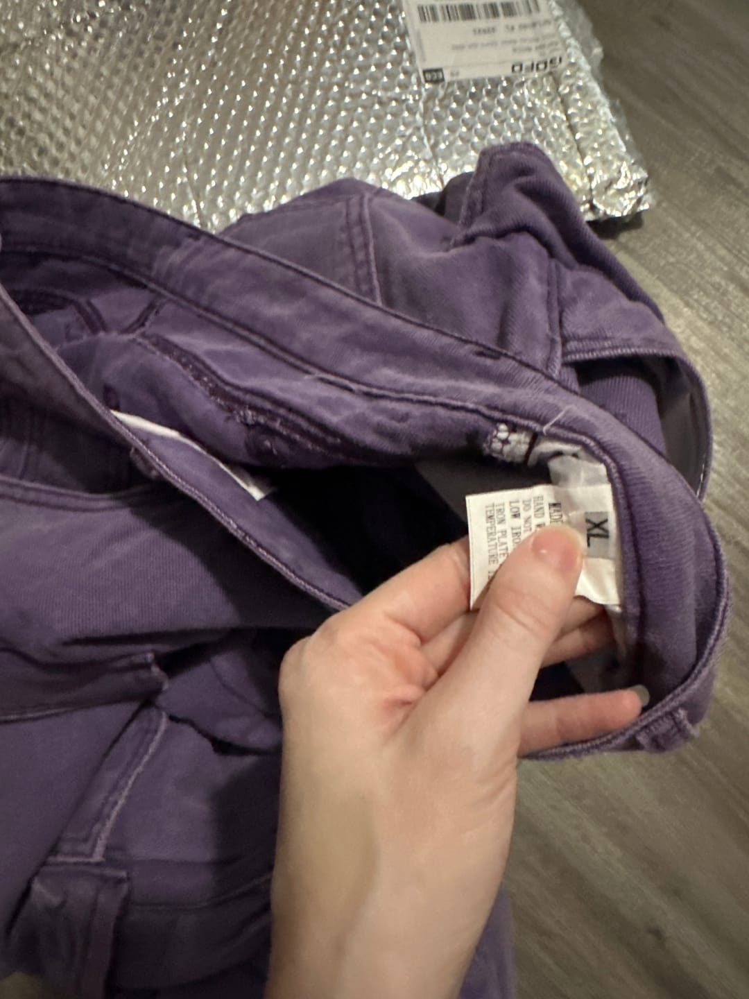 Customer photo review of Purple Cargo Baggy Pants