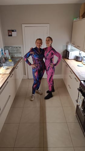 Customer photo review of Galaxia Front Zip Full Body Costume