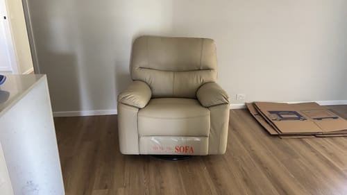 Customer photo review of Andaz Manual Recliner Armchair - Leather