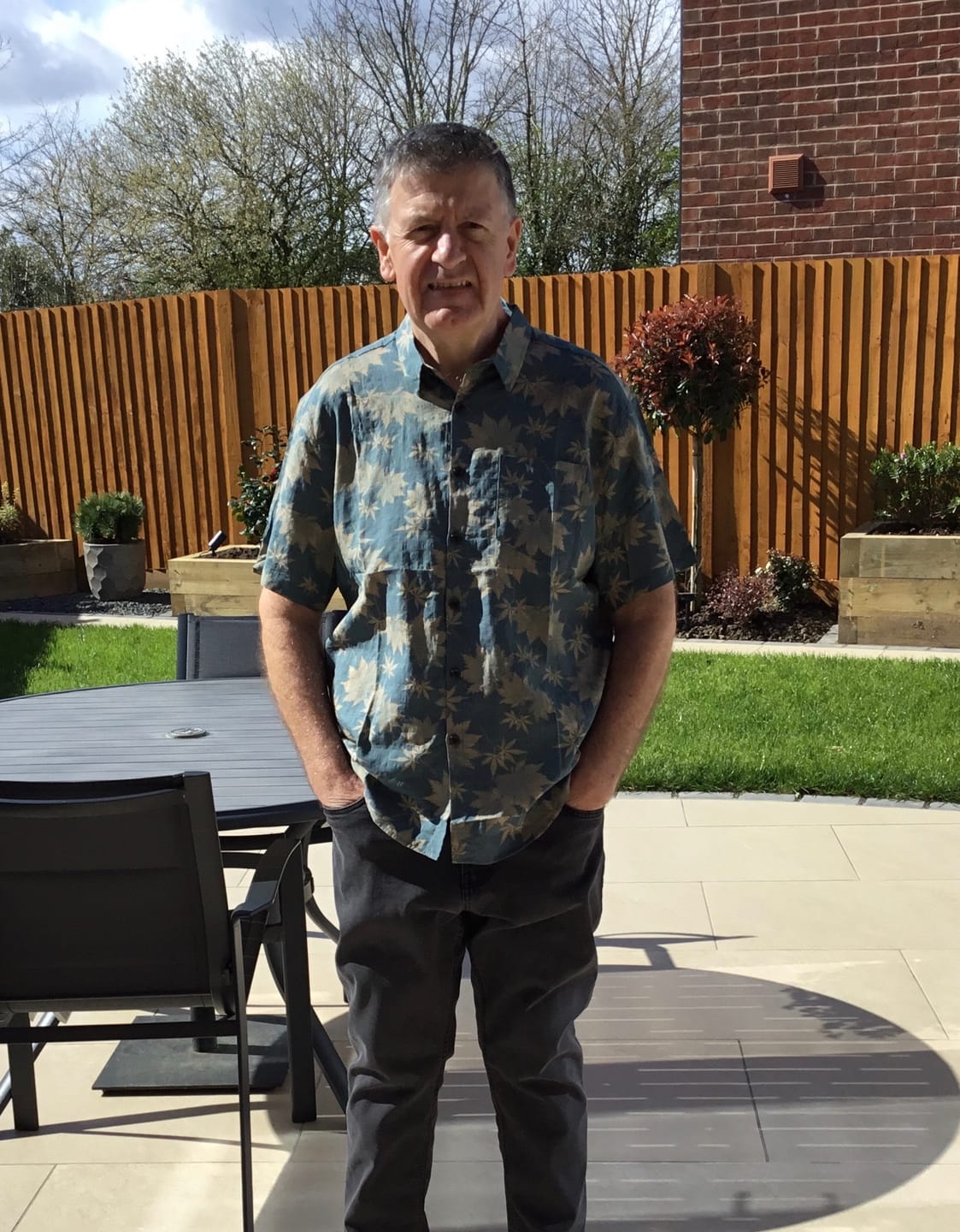 Customer photo review of Men's Maple Leaf Breathable Top Cotton Pocket Short Sleeve Summer Shirt