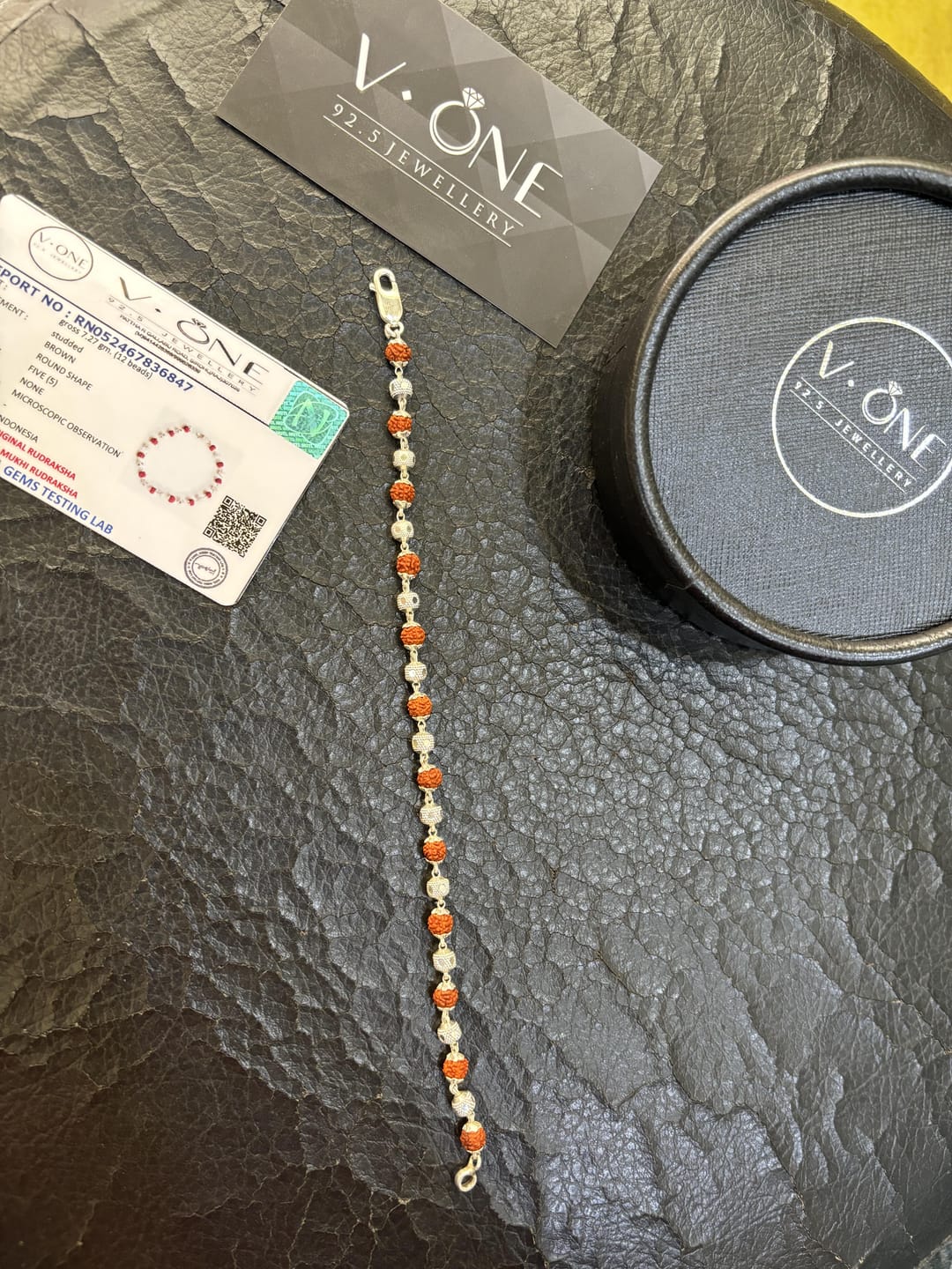 Customer photo review of Silver Moti Rudraksha Bracelet