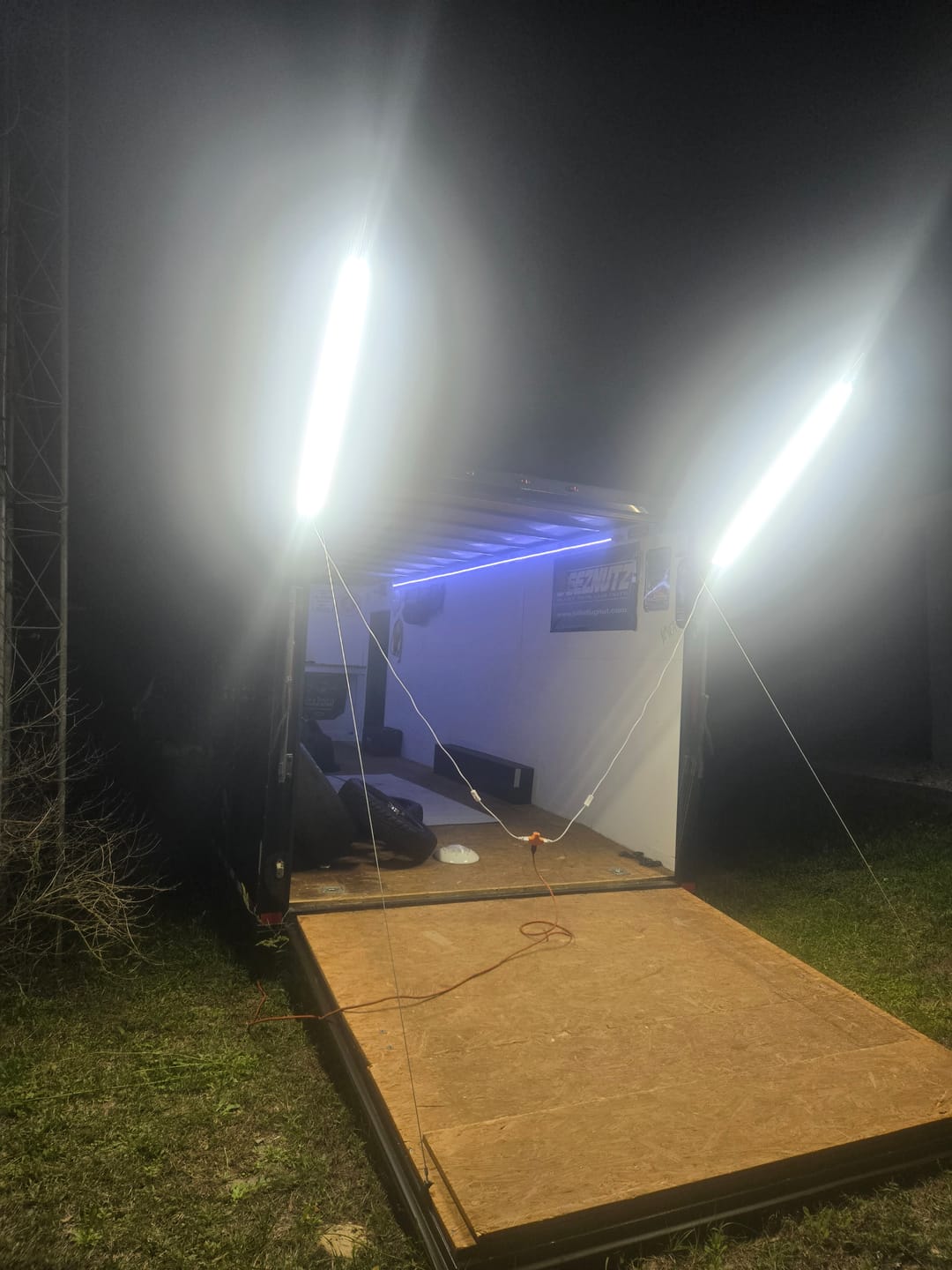 Customer photo review of Racing Trailer Pit Light – Dual 5 Foot Pole 20,000 Lumens