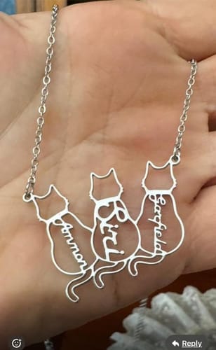 Customer photo review of Collar personalizado con nombre de gato