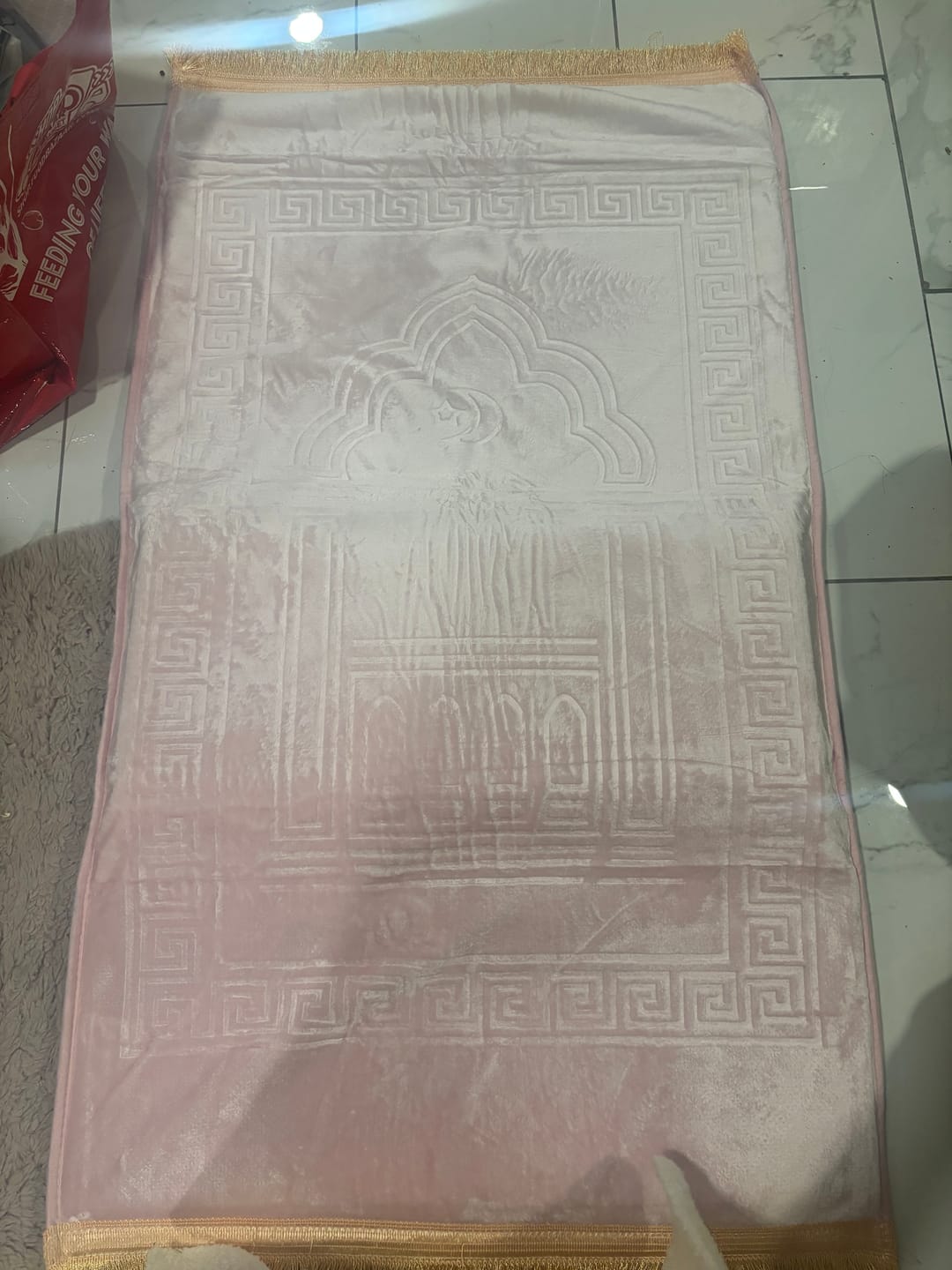 Customer photo review of Medical Prayer Mat With Memory Foam Pillow