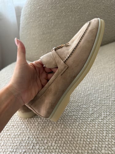 Customer photo review of summer charm walk loafer pink sand suede