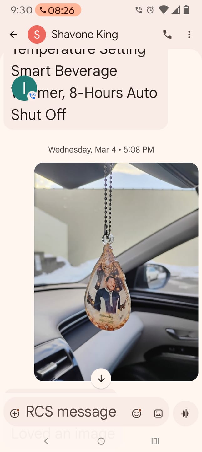 Customer photo review of Custom Photo Car Ornament - Personalized Memorial Sympathy Gifts For Loss Of Mom, Dad