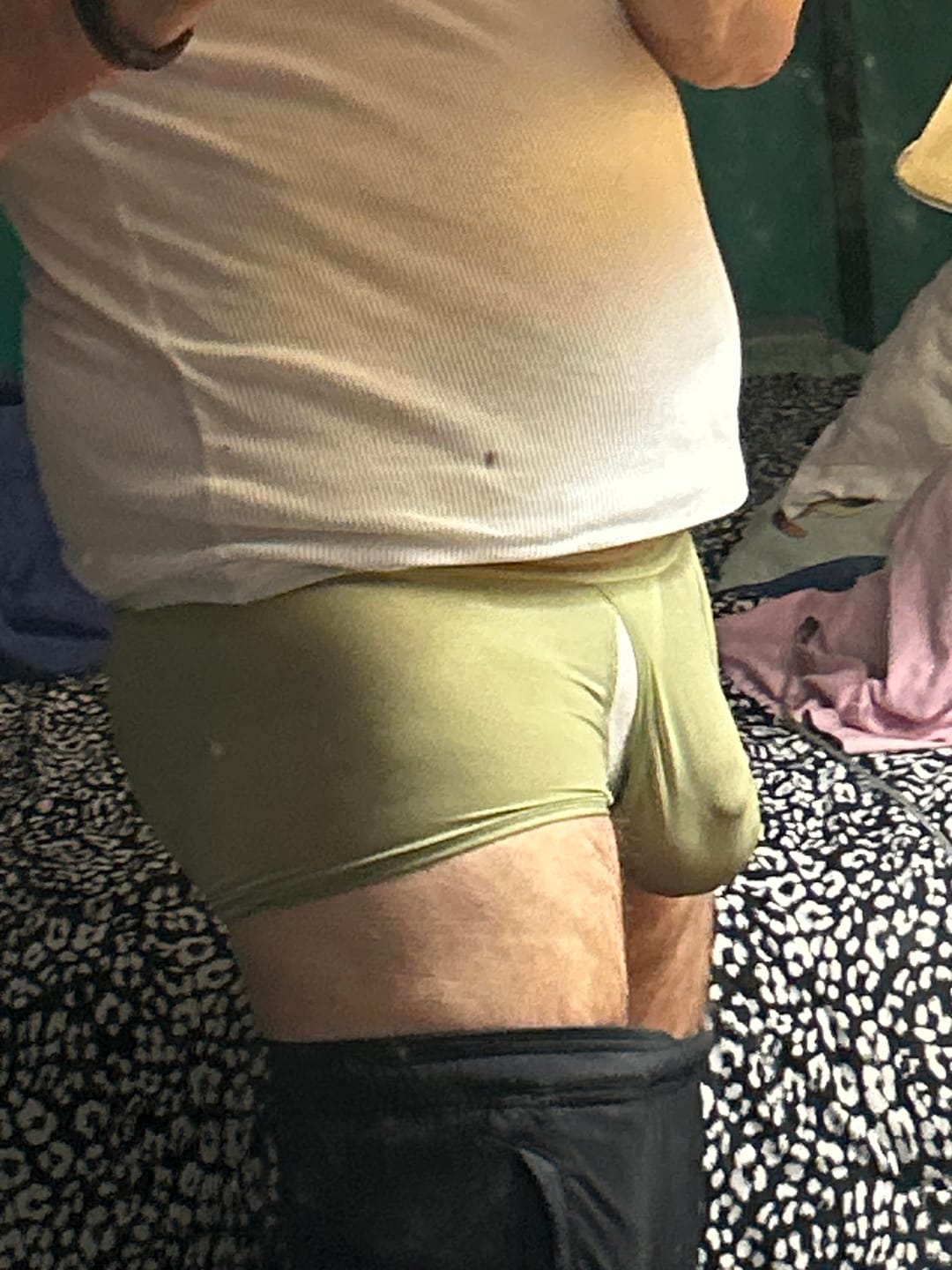 Customer photo review of 2 Pack Men's Breathable Mesh Trunks with Fly