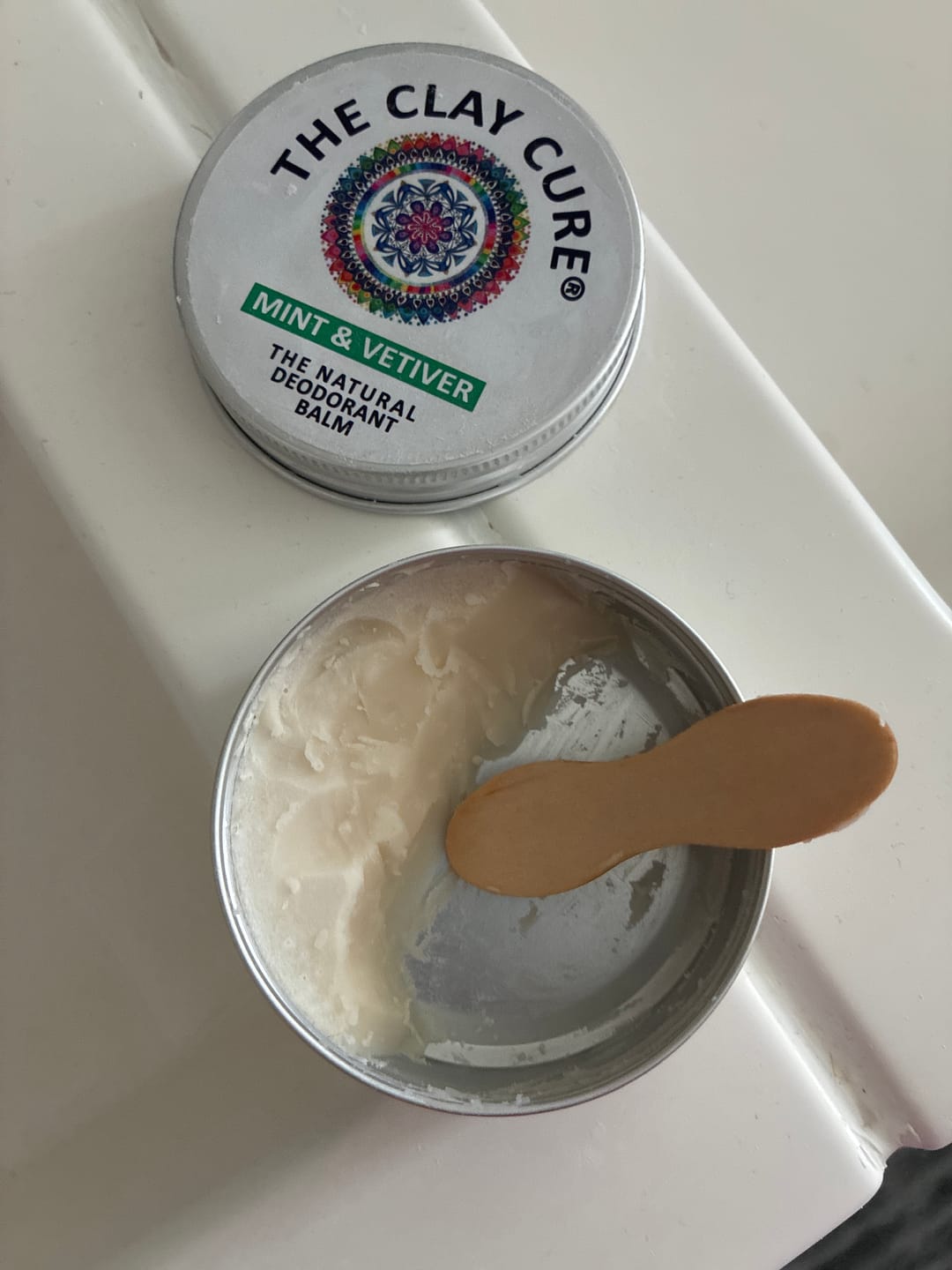 Customer photo review of Mint & Vetiver Deodorant Balm