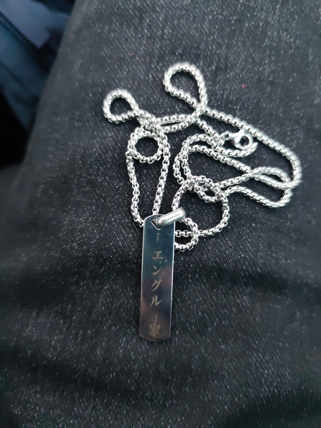 Customer photo review of Collier Japonais Gravé Homme