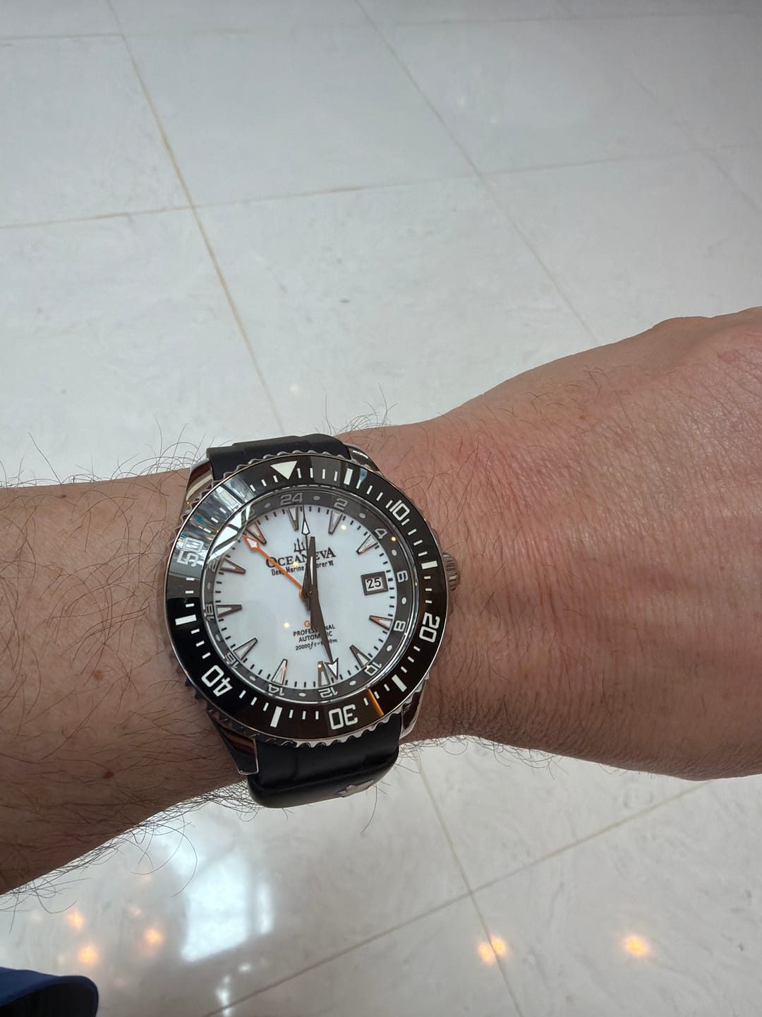 Customer photo review of Oceaneva 6000m Deep Marine Explorer VI Grade 5 Titanium GMT True Dive Full Lume Automatic Watch
