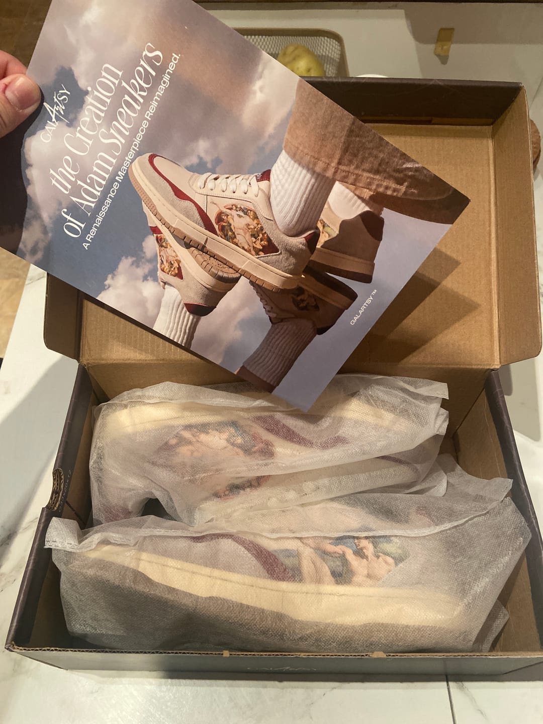 Customer photo review of The Creation of Adam Sneakers