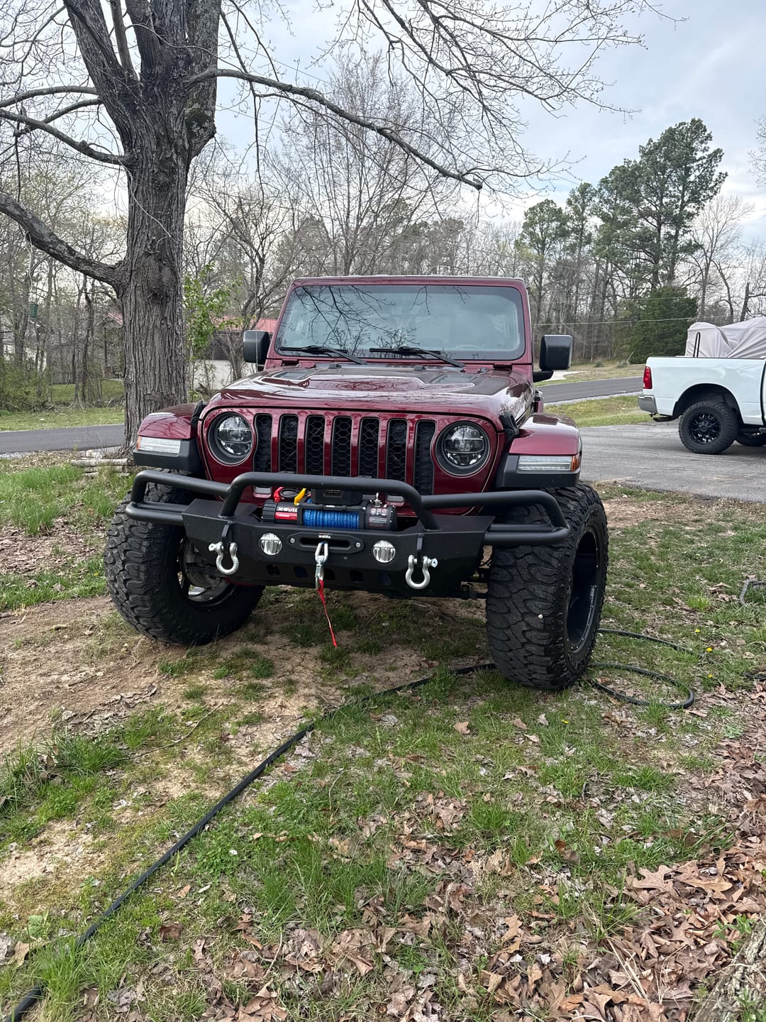 Customer photo review of X-BULL Electric Winch 13000 LBS 12V Synthetic Rope SUV Jeep Truck 4WD Blue