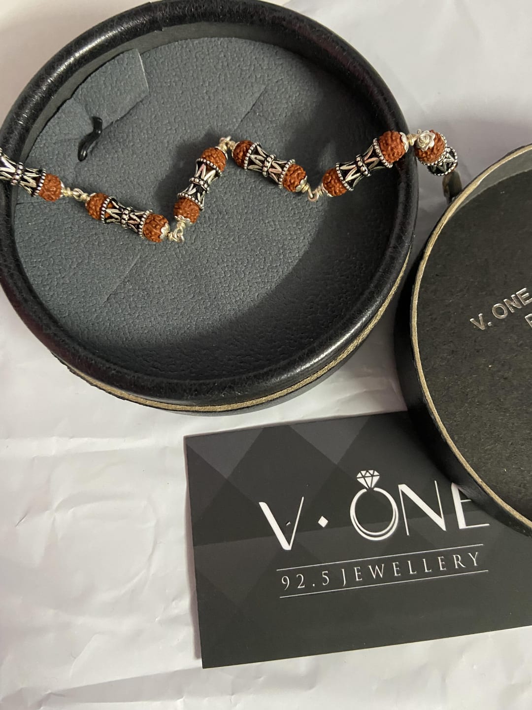 Customer photo review of Silver Shiv Damroo Rudraksha Bracelet