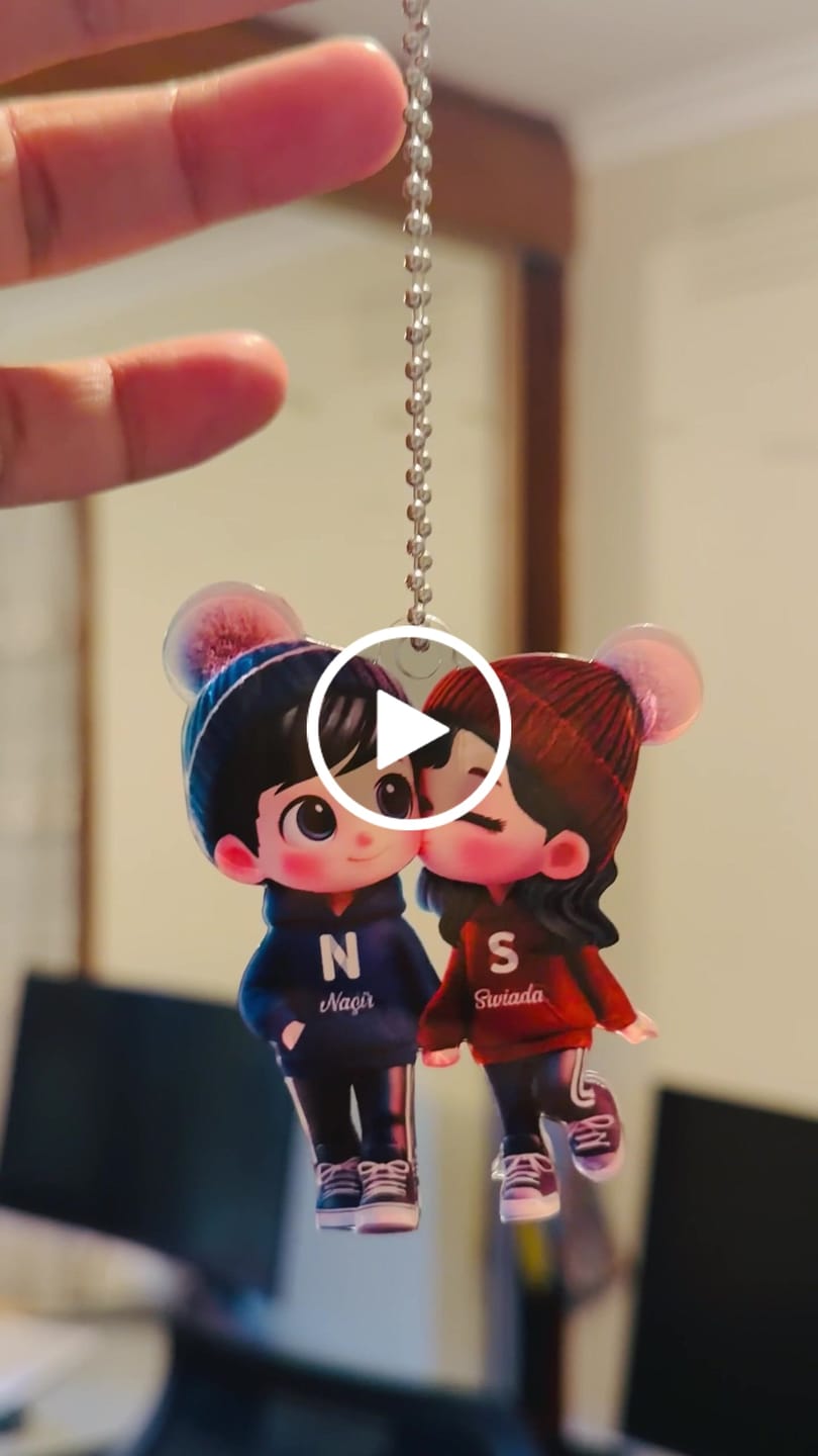 Customer video review of Cute Cartoon Couple Walking Personalized Ornament