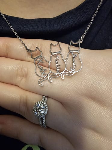 Customer photo review of Collar personalizado con nombre de gato