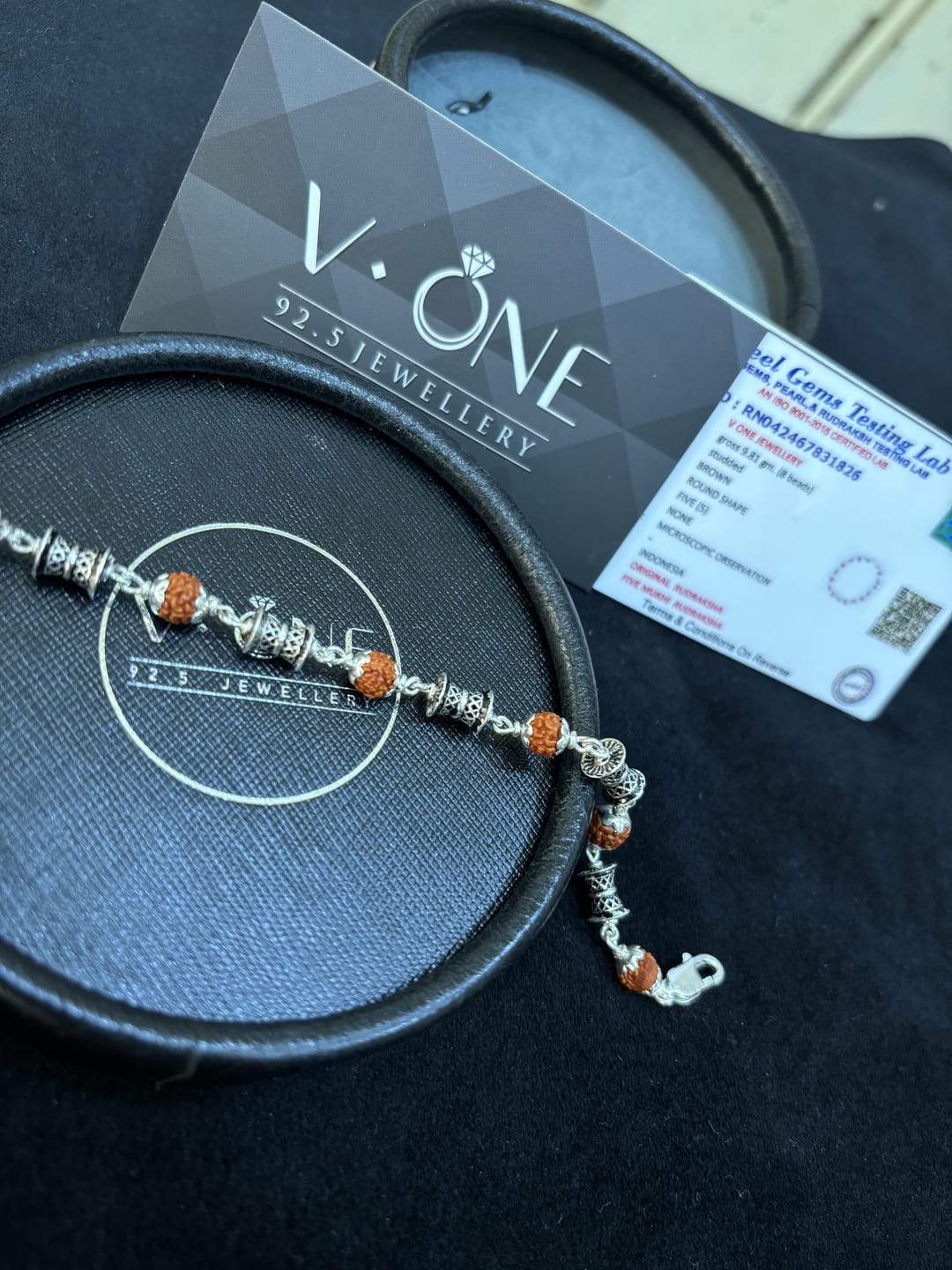 Customer photo review of Silver Damroo Rudraksha Bracelet