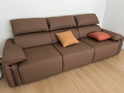 Customer photo review of Chocolate 2.3M 2.5 Seat Fully Electric Reclining Sofa Bed  - Leather