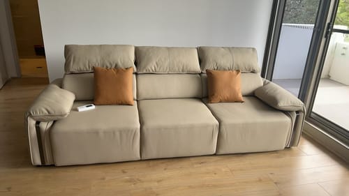 Customer photo review of Chocolate 2.65M 3.5 Seat Fully Electric Reclining Sofa Bed - Leather