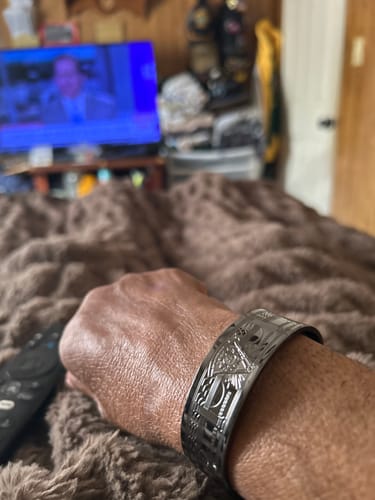 Customer photo review of Past Master Copper Masonic Bangle – Symbol of Wisdom, Light and Legacy