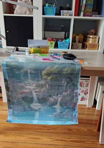 Customer photo review of 5D Diamond Painting – Wasserfall in den Bergen