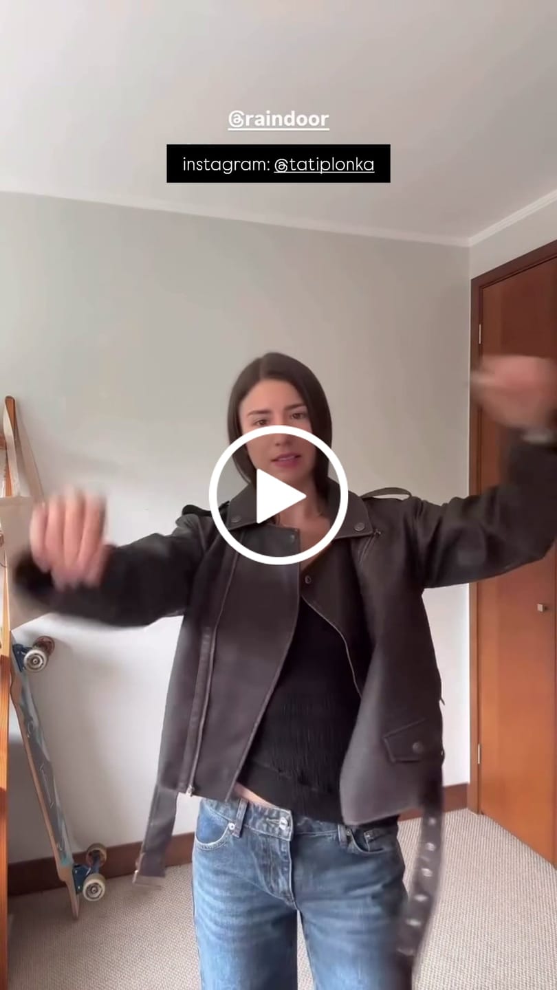 Customer video review of Chaqueta Biker Brown
