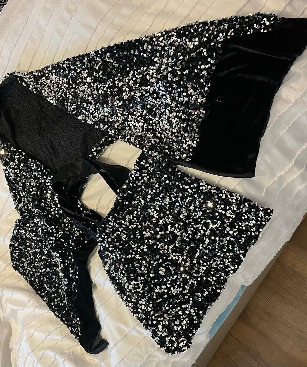 Customer photo review of Heavy Sequin Velvet Fabric