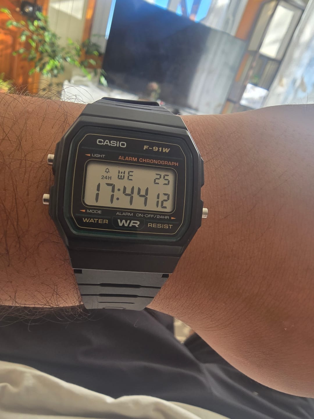Customer photo review of Reloj Casio Vintage F-91W-3DG Clásico Líneas Verdes