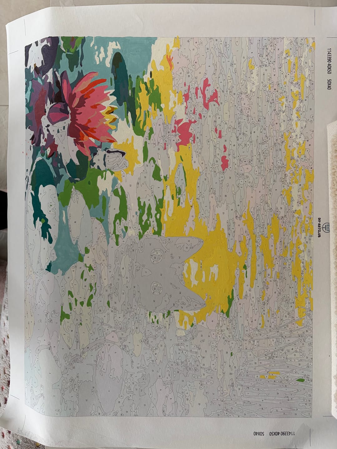 Customer photo review of A Water lilies cat | Paint by Number