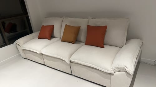 Customer photo review of Cloud 3.5 Seat Fully Electric Reclining Sofa Bed with Adjustable Backrest - Fabric